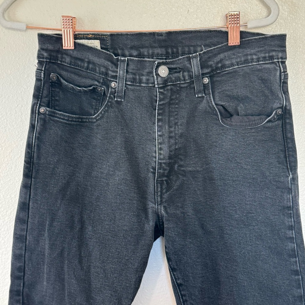 Levis 512 Slim Taper Fit Stretch Jeans Black Gray Size 32 x 32 *Actual 29 Inseam - Picture 3 of 8